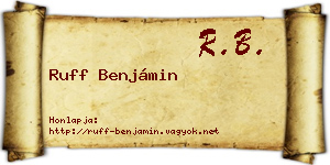 Ruff Benjámin névjegykártya
